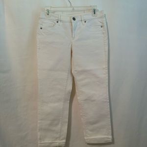 Womens Loft White Crop Jeans Size 4 Petite NEVER WORN